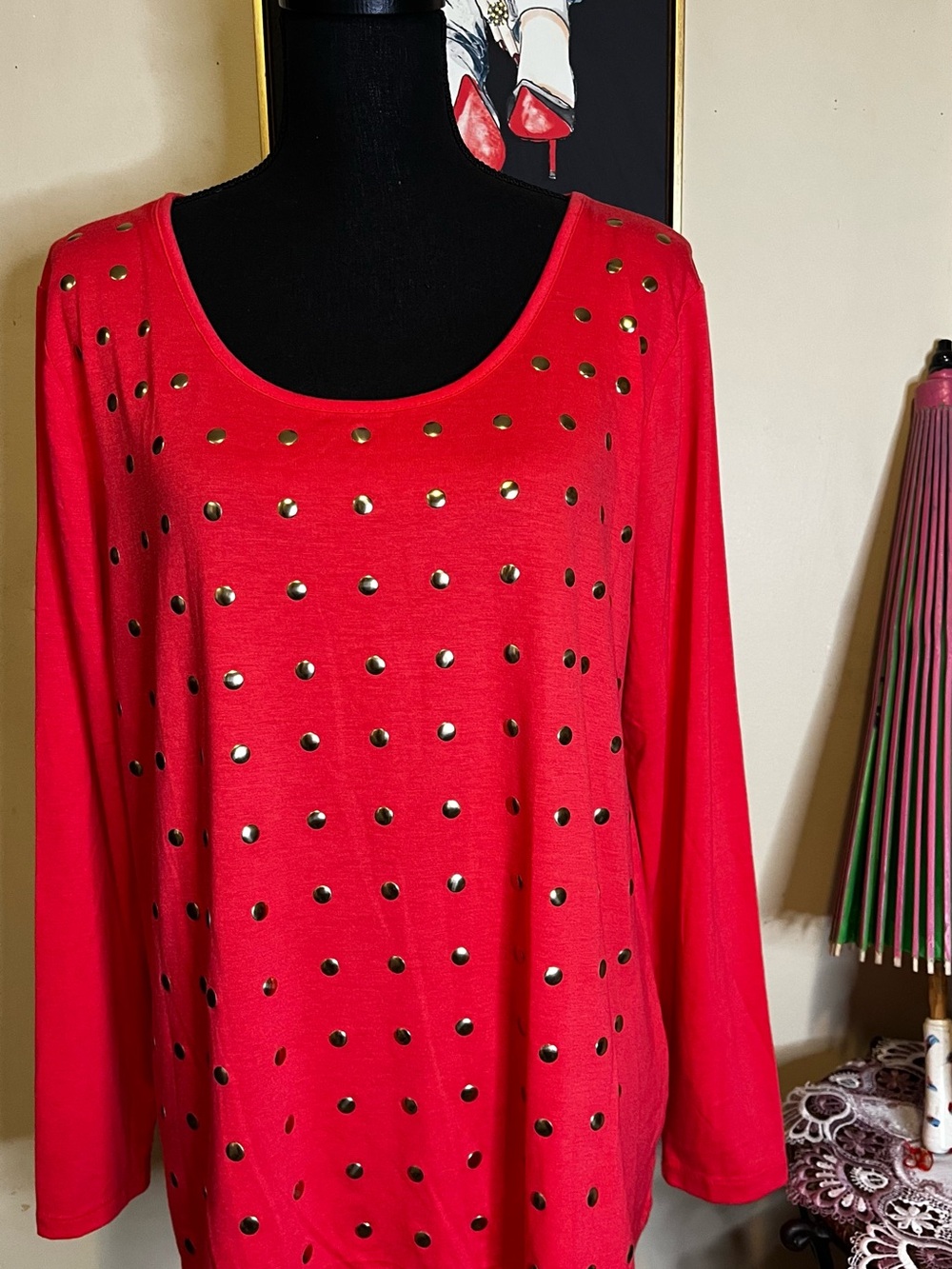 Coral Beaded Top - Picture 1 of 3